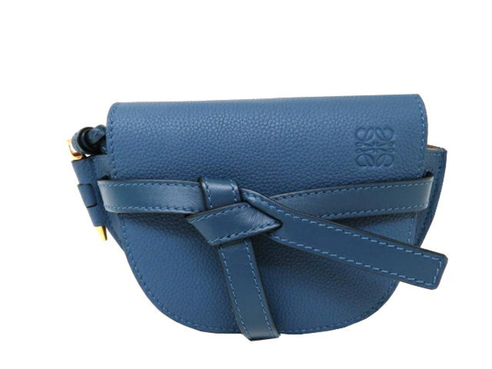 Loewe Gate Bag Shoulder Embossed Blue